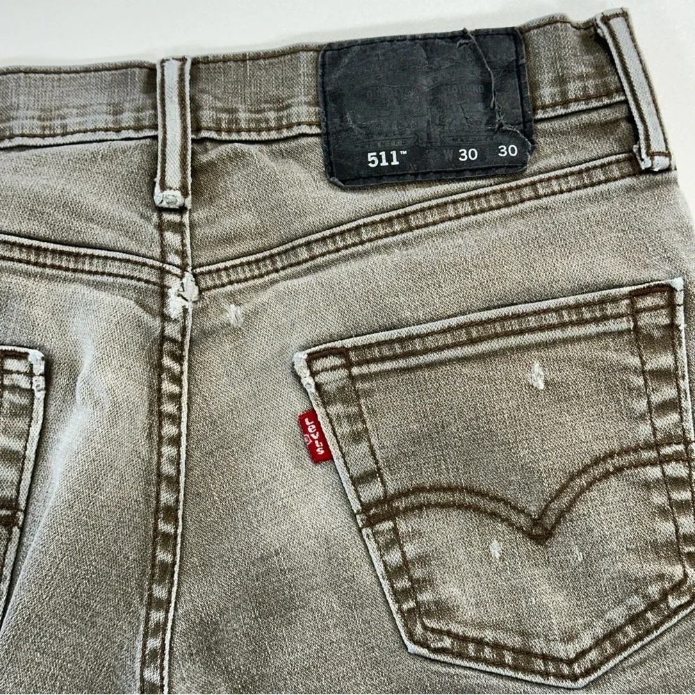 Levi’s 511 men’s slim stretch gray denim jeans 30x30